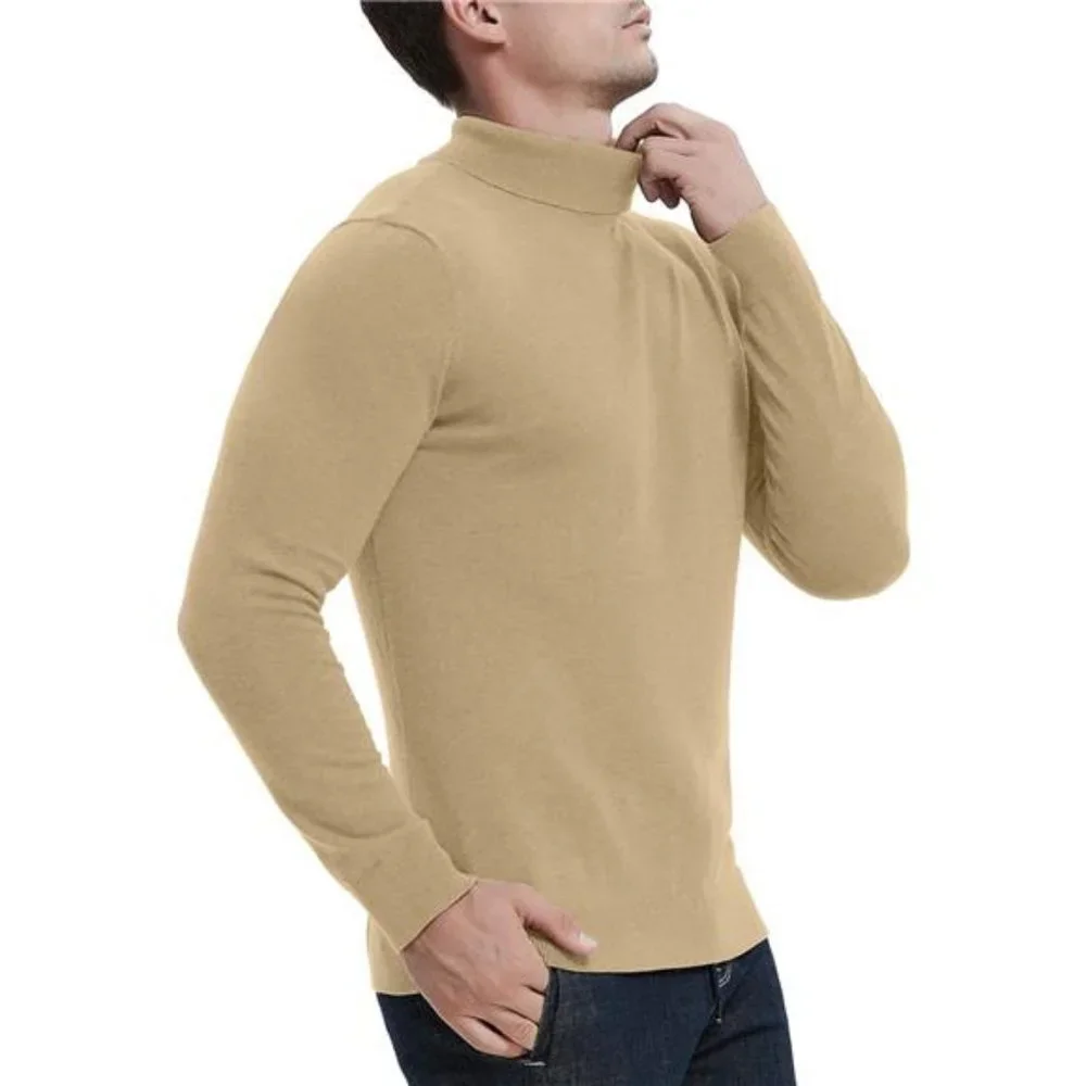 Slim Fit Basic Sweaters Knitted Thermal Turtleneck Pullover Sweater For Men - Picture 4 of 5